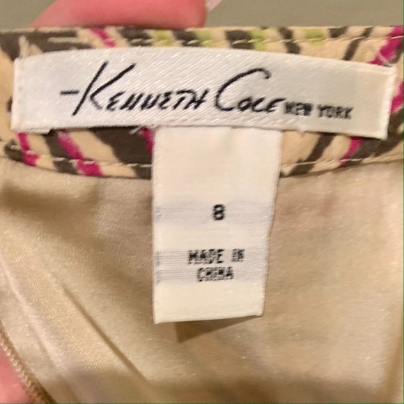 Kenneth Cole Box Pleated Silk/Cotton Sz 8 Skirt - Picture 4 of 5